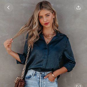 Vici Satin Button Down Blouse